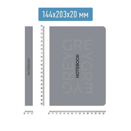 Блокнот Проф-Пресс в клетку А5. Total Grey 4 168 лист.