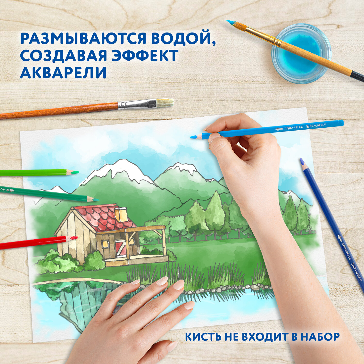 Карандаши акварельные Brauberg 36 шт. - фото 7