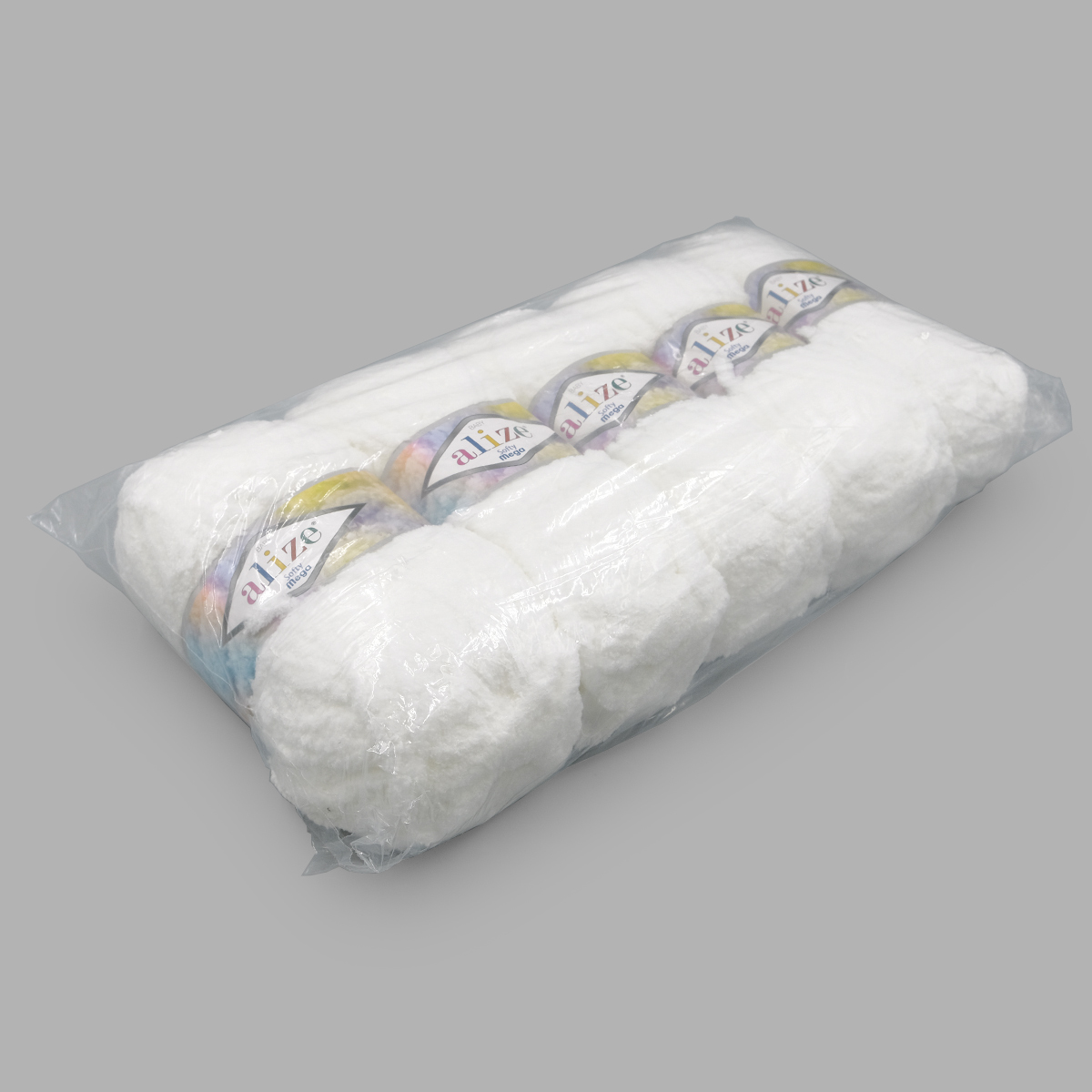 Пряжа для вязания Alize softy mega 100 гр 70 м микрополиэстер мягкая 55 белый 5 мотков - фото 8