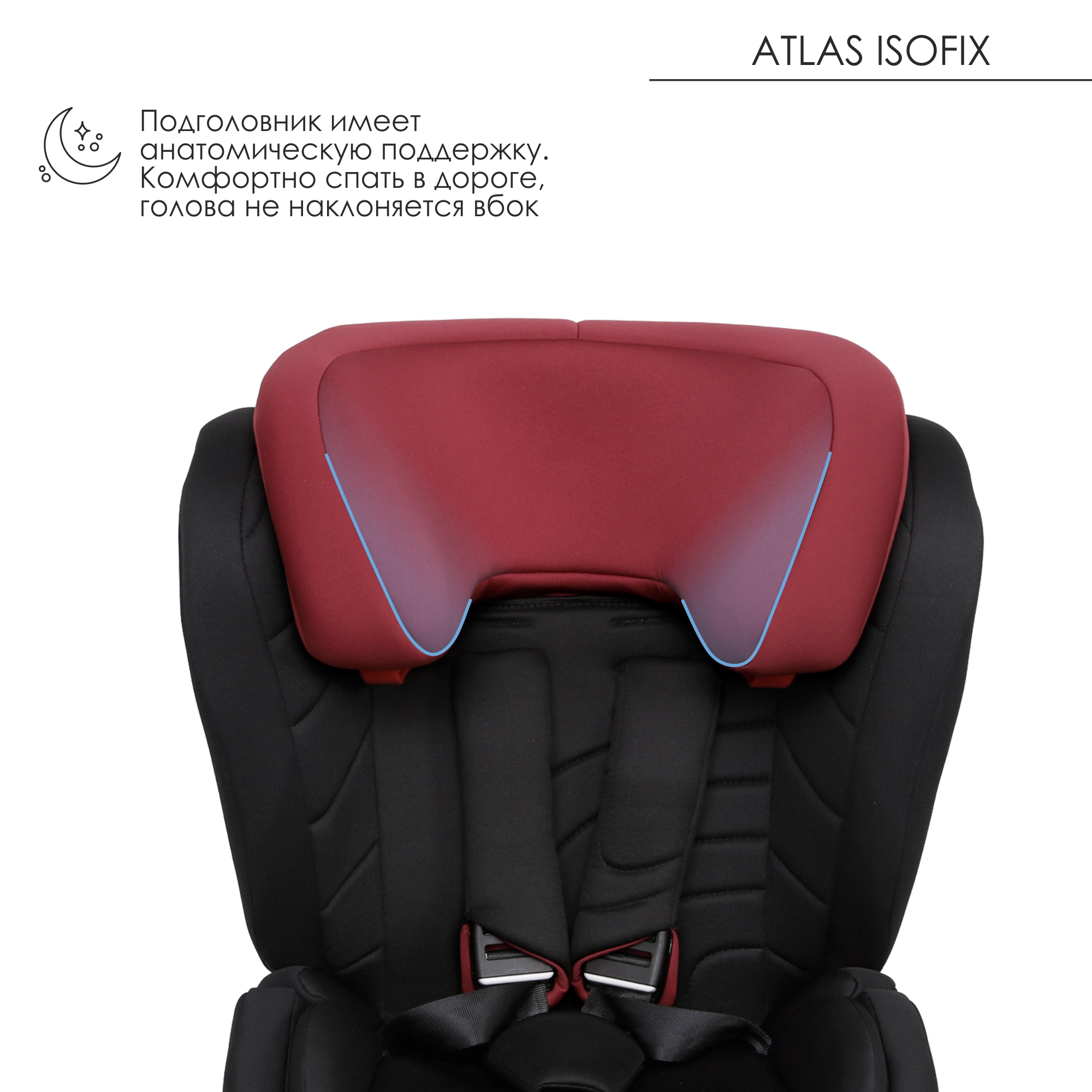Автокресло Olsson Atlas Isofix Black-Red Isofix 1/2/3 (9-36 кг) - фото 6