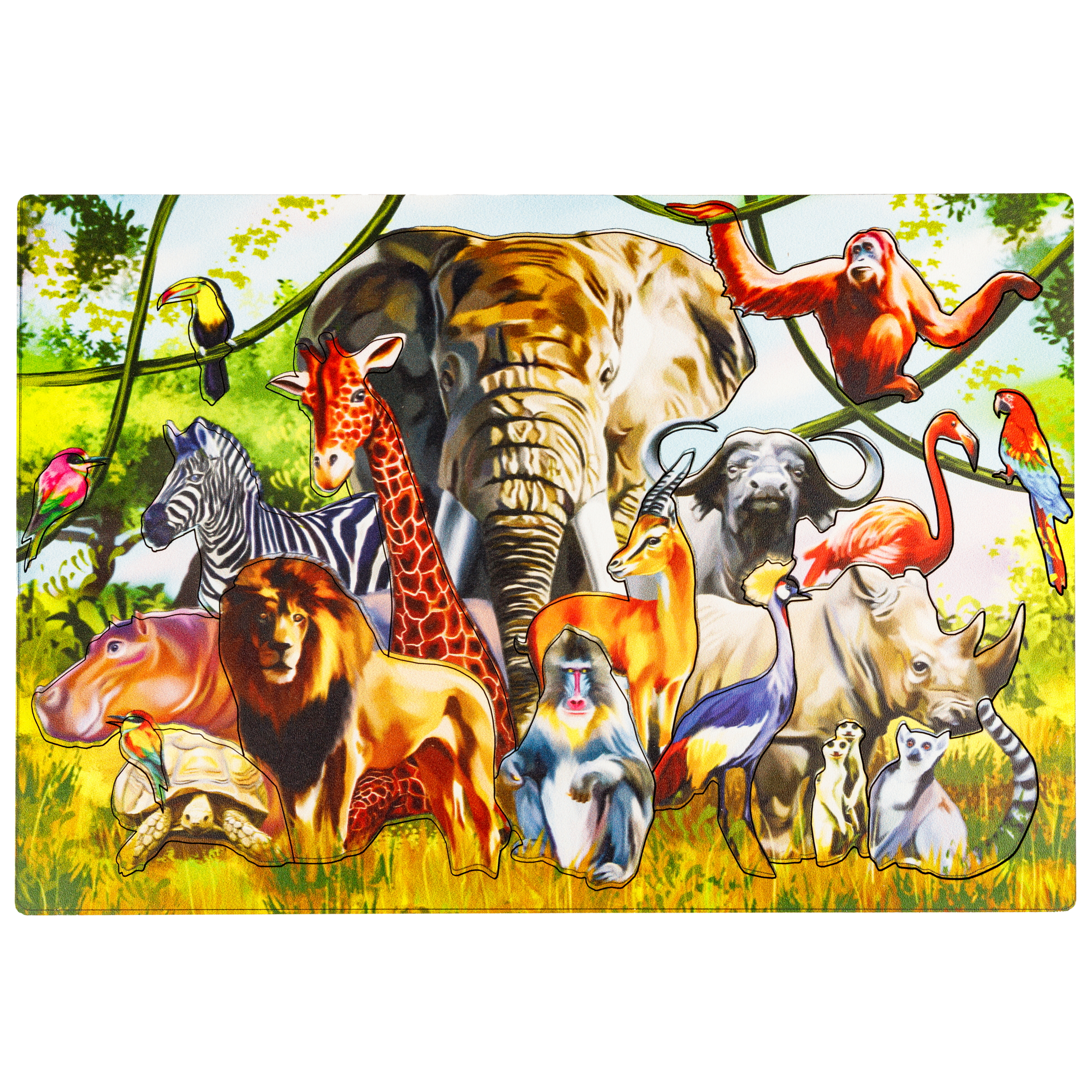 Пазл 1TOY с животными 19 деталей деревянный - фото 5