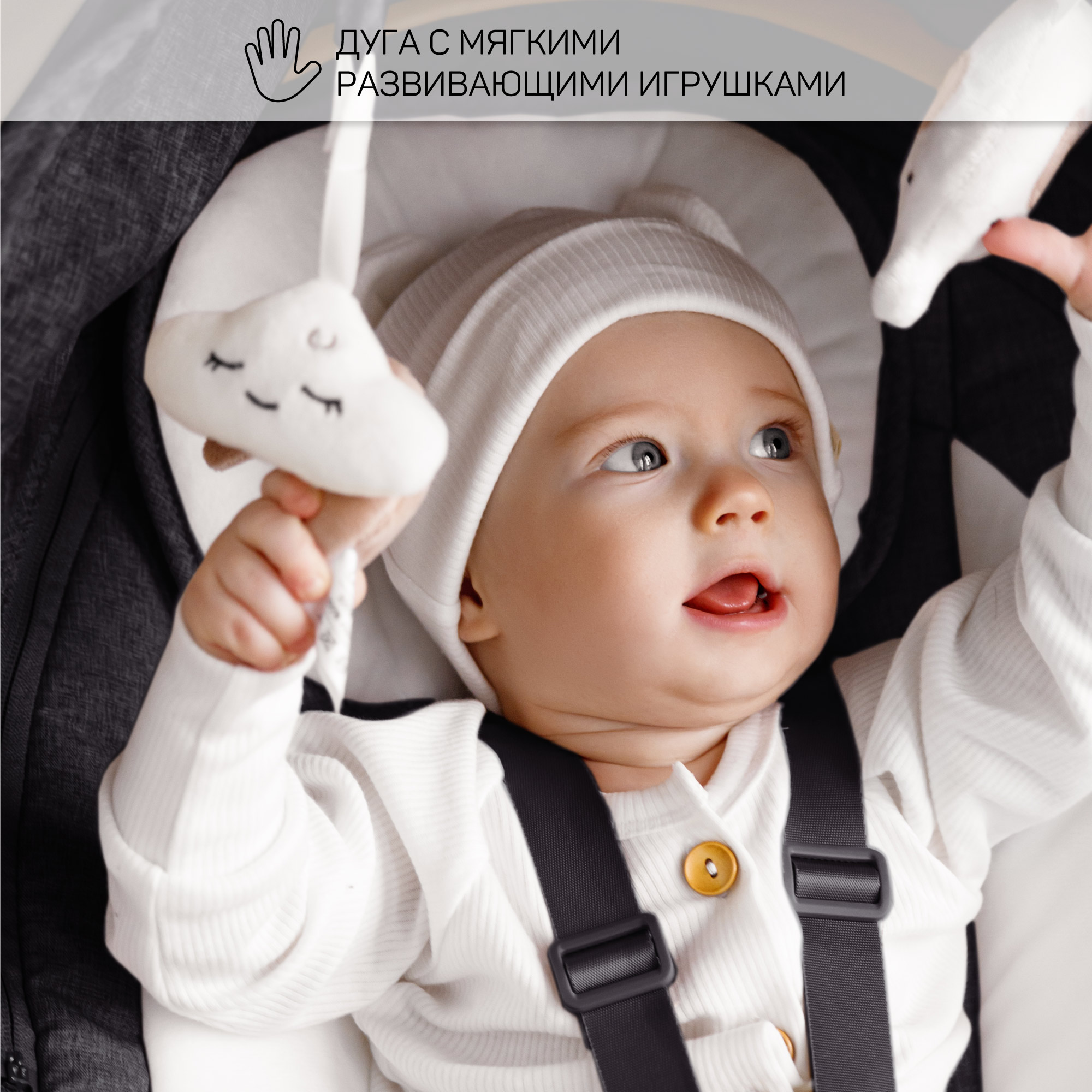 Электронные качели детские Amarobaby Ergo swing чёрные - фото 5