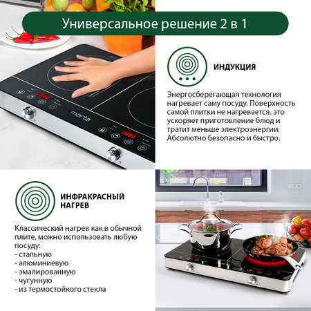 Плитка электрическая MARTA MT-4213 черный жемчуг