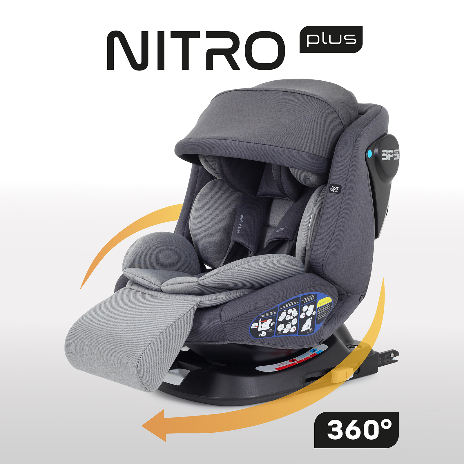 Автокресло Rant Nitro Plus isofix Isofix 0+/1/2/3 (0-36 кг) серый - фото 1