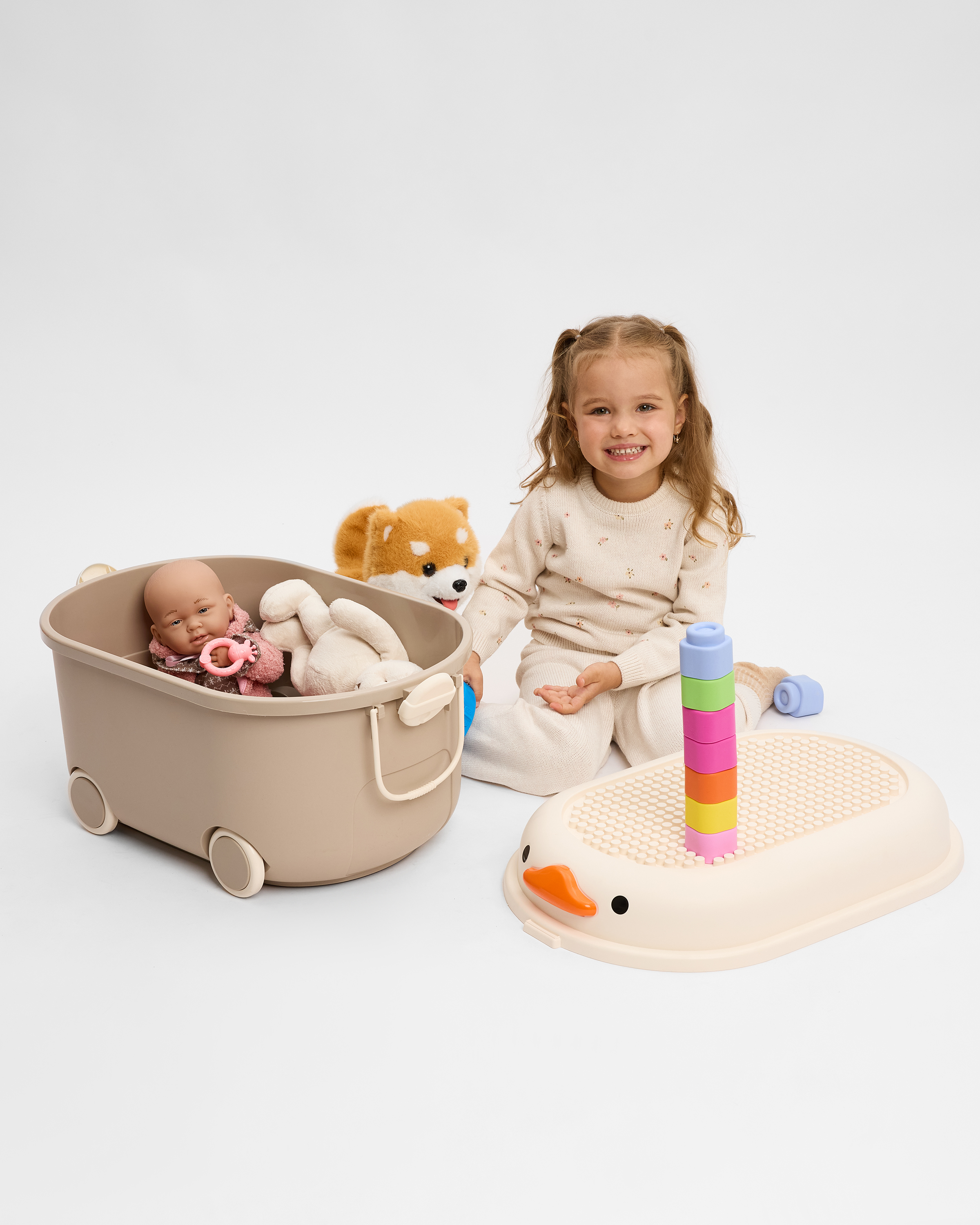 Ящик для хранения игрушек BabyGo серый - фото 2