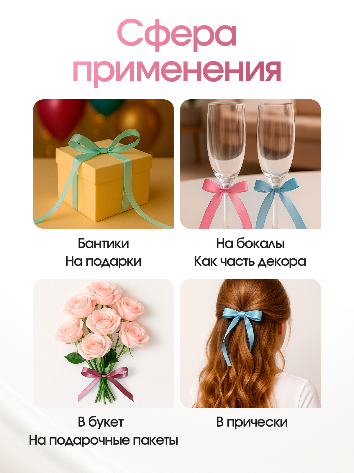 Ленты атласные AXLER тонкие упаковочные набор 10 шт - фото 10