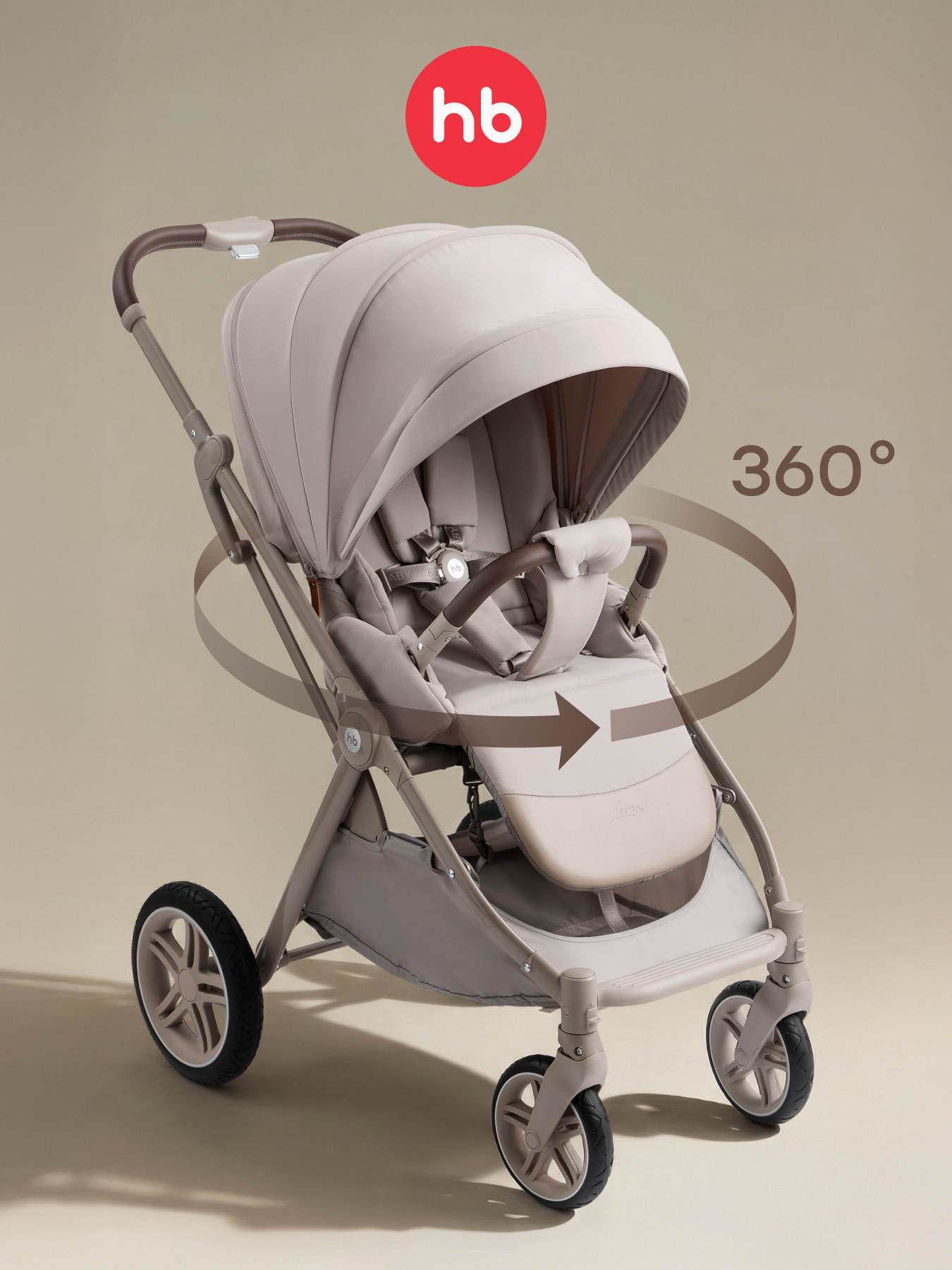 Изображение товара Коляска прогулочная Happy Baby Luna 360 серый