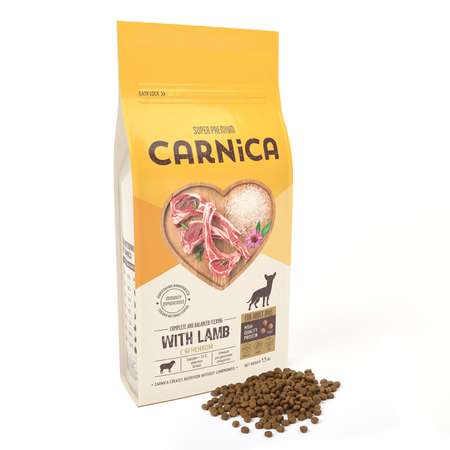 Корм для собак Carnica 1.5кг ягненок-рис для мелких пород сухой
