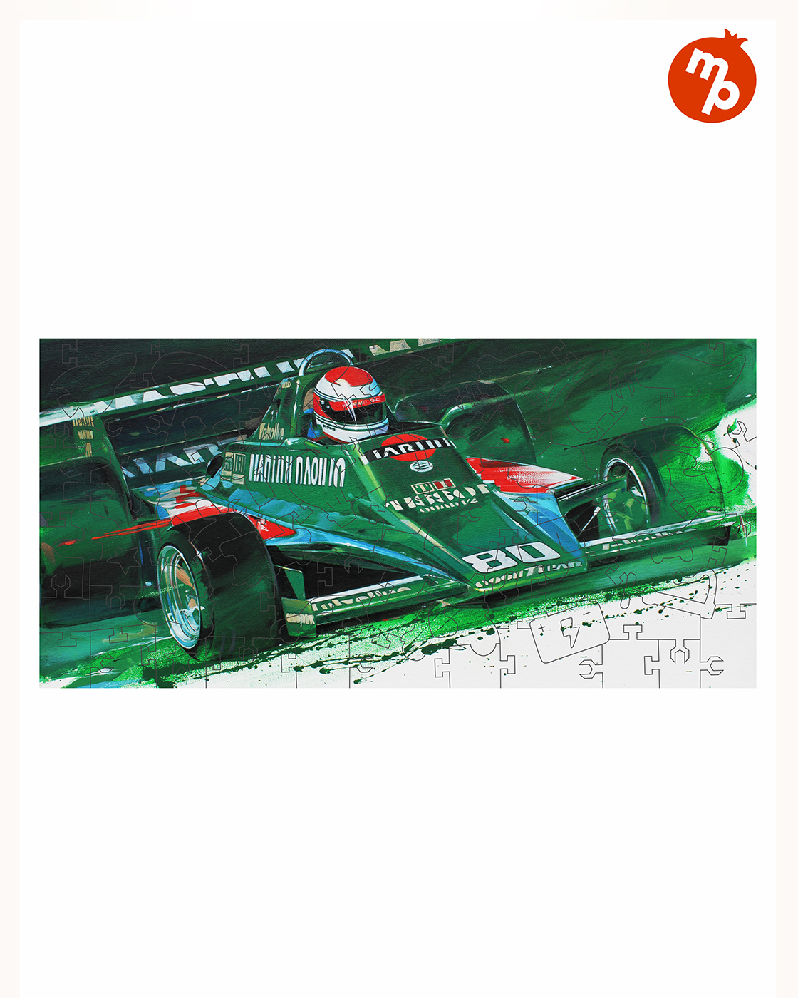 Пазл 1TOY Гоночный автомобиль зеленый деревянный - фото 7