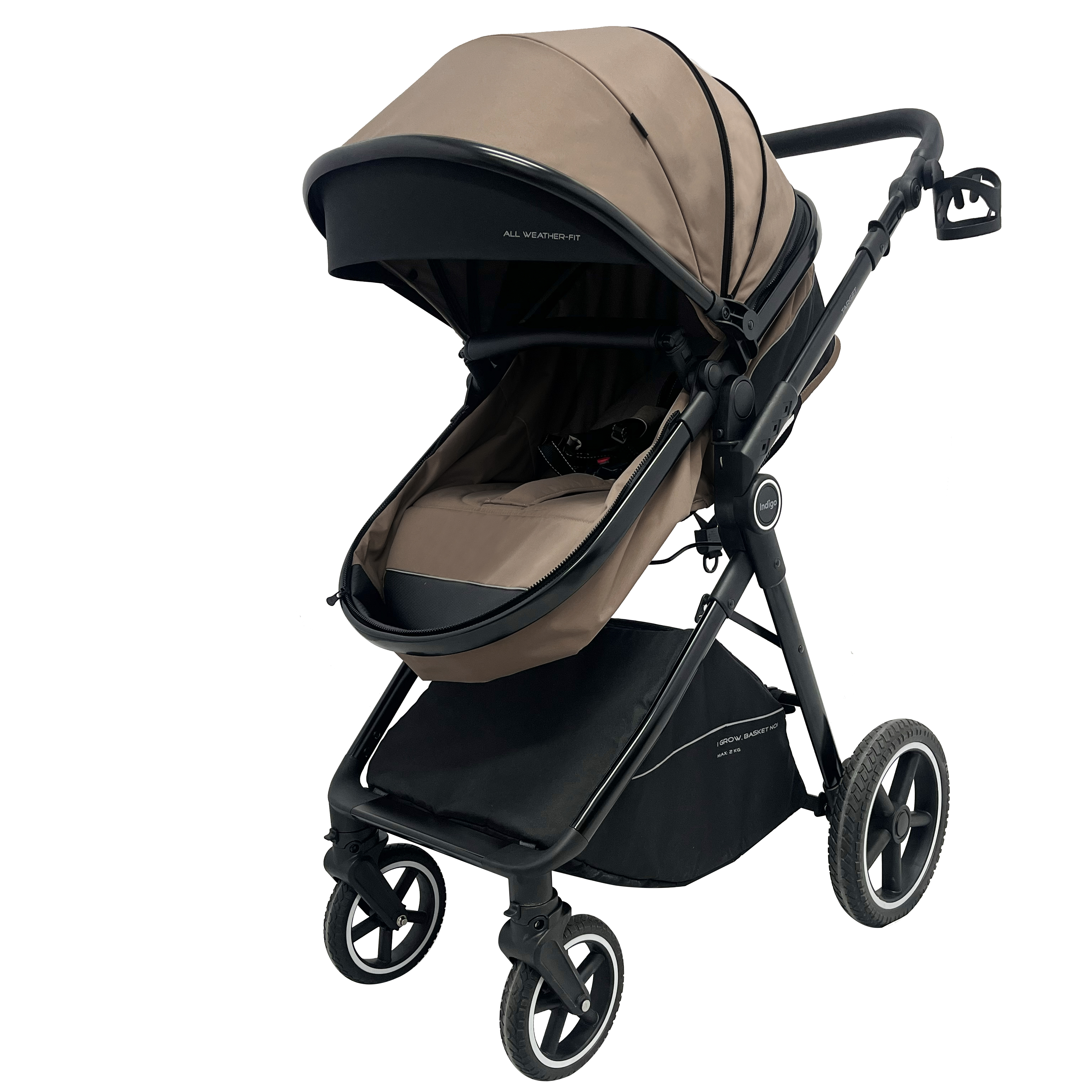 Коляска трансформер Indigo TARGET 3в1 темно-бежевый - фото 7