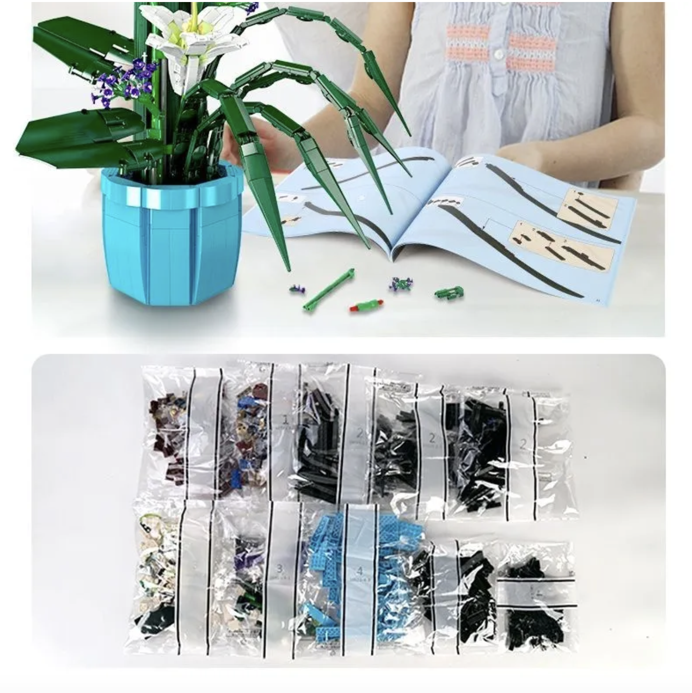 Конструктор Mould King Цветы Лилия в горшке - фото 7