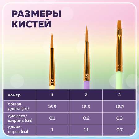 Кисть Brauberg 3 шт. (синтетика)
