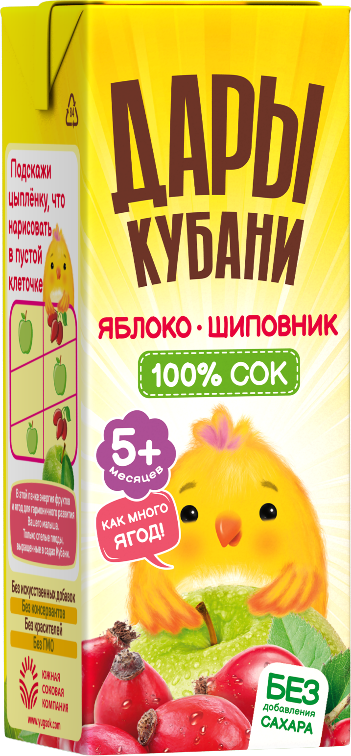Сок Дары Кубани Яблоко-Шиповник с 5 мес 0.2 л 15 шт. - фото 4
