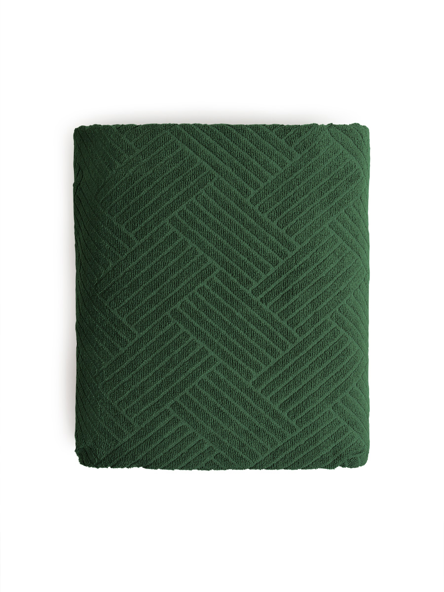 Простыня DeNASTIA махровая зеленый D000150 200 x 220 см 1 шт. - фото 2