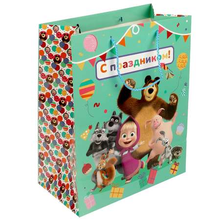 Пакет Чудо праздник Маша и Медведь 26*32*14 130г/м2 371830