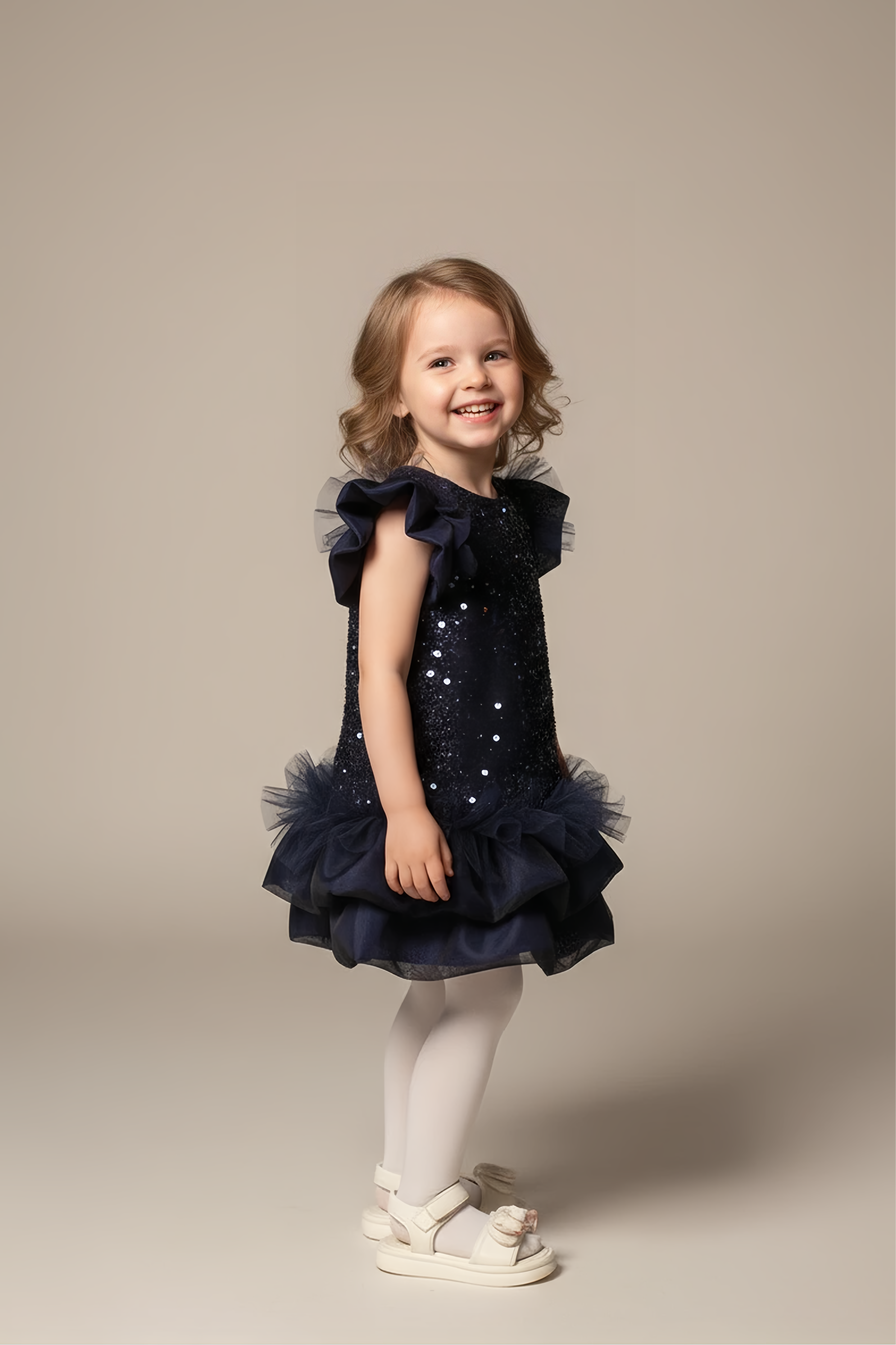 Платье Minilik Платье.Снежинка.Синий - фото 4