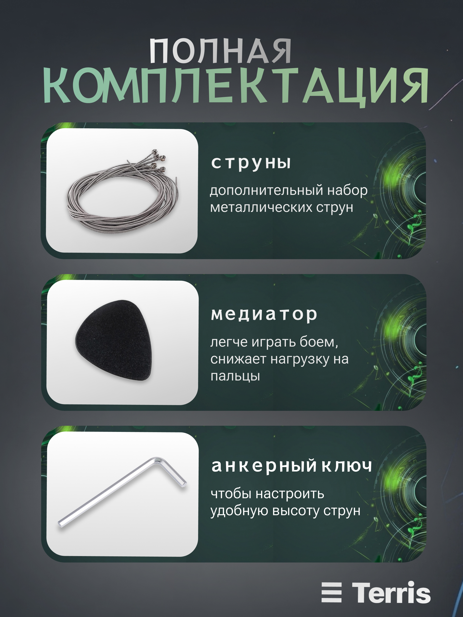 Игрушка музыкальная Terris SET-SSS BK электрогитара - фото 7