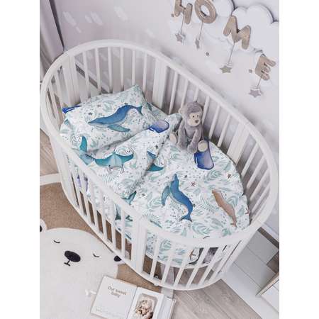 Комплект постельного белья Lemony kids в овальную кроватку Gianni Голубой 3 предмета
