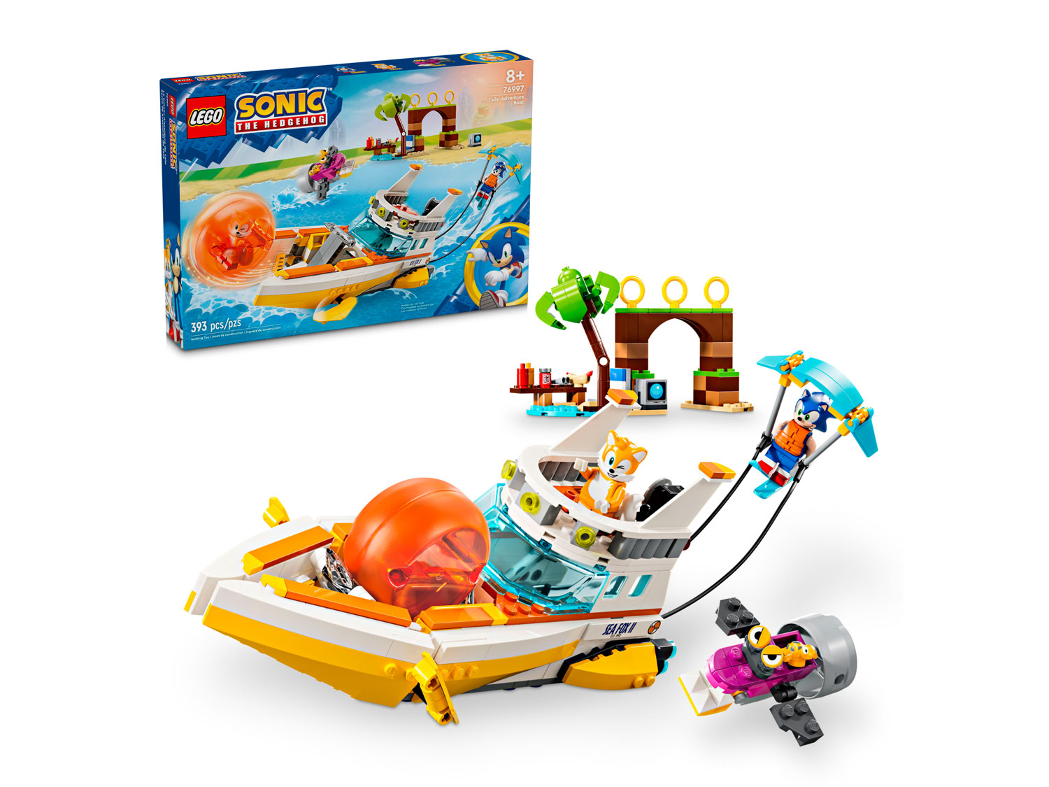Конструктор LEGO Sonic the Hedgehog Приключенческая лодка Тейлза блочный - фото 2