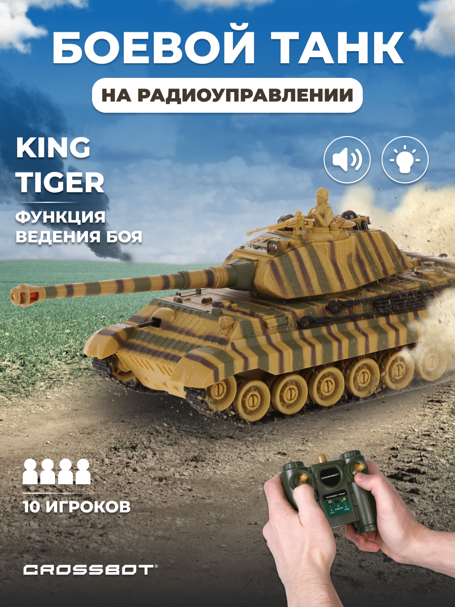 Танк РУ CROSSBOT KING TIGER 1:24 - фото 1