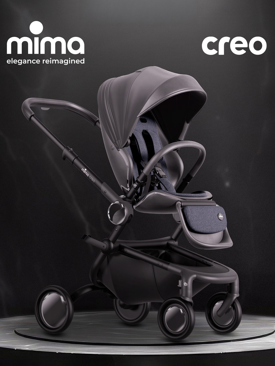 Коляска прогулочная mima Creo, цвет черный черный - фото 1