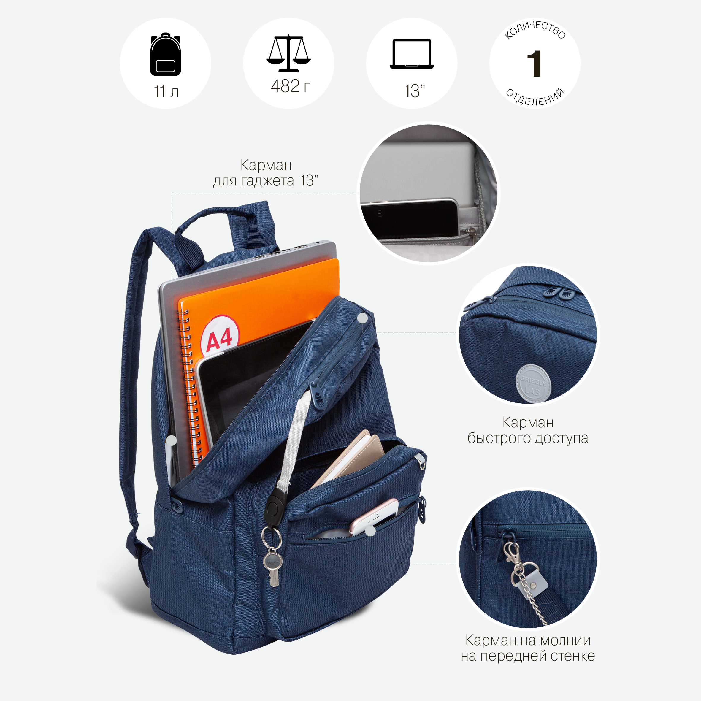 Рюкзак Grizzly для девочки - фото 7