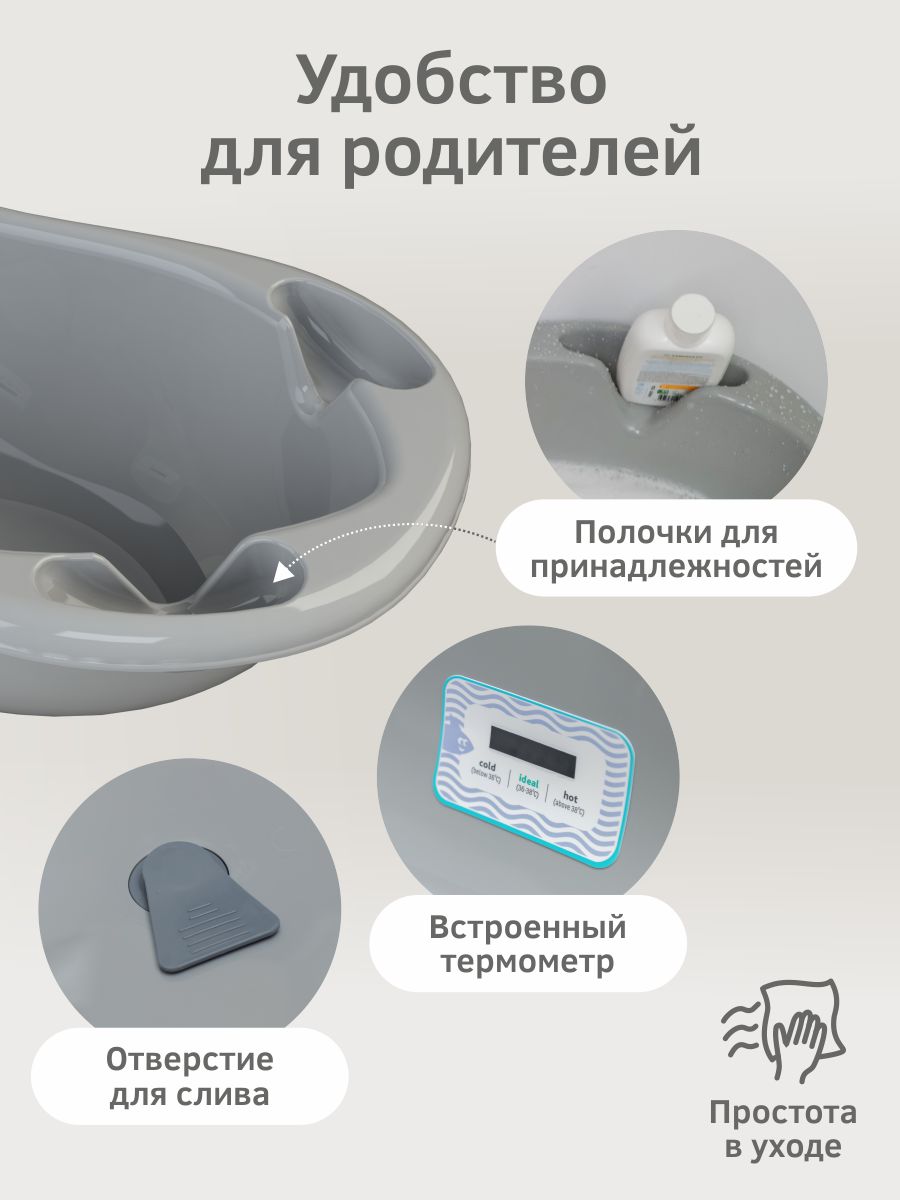 Ванночка KidPlast Hit серый - фото 4