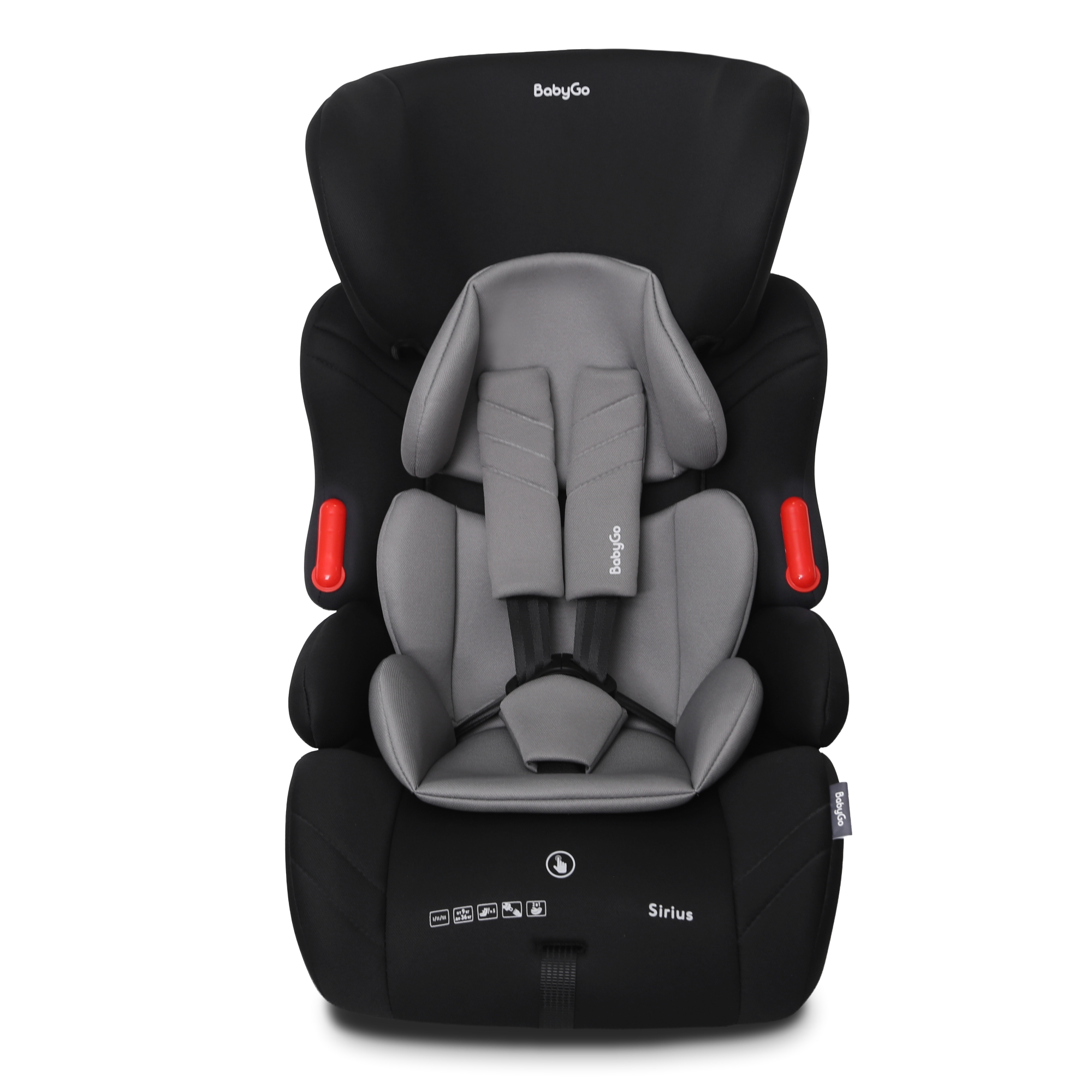 Автокресло BabyGo Sirius New 1/2/3 (9-36 кг) серый - фото 1