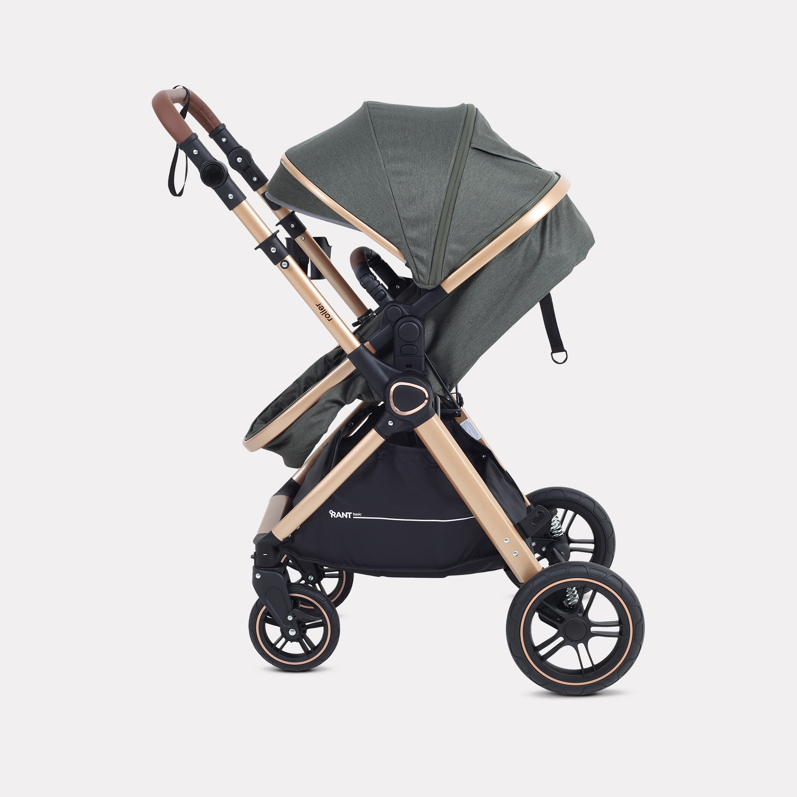 Коляска трансформер Rant Basic Roller Gold 2в1, olive зеленый - фото 14