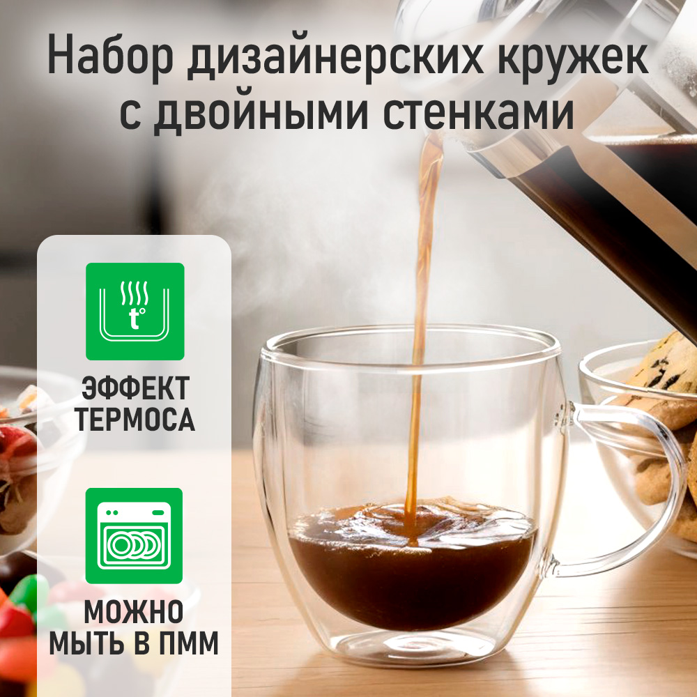 Прозрачные кружки MARTA MT-GD3907C - фото 3