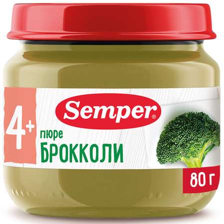 Пюре Semper Брокколи с 4 мес 80 г