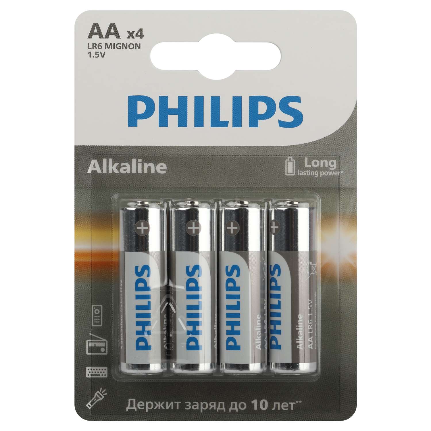 Батарейки Philips LR6 АА алкалиновые 4шт - фото 1