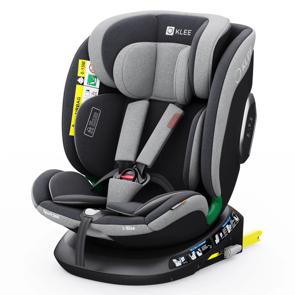 Автокресло KLEE Spark 360 i-Size Isofix 0+/1/2/3 (0-36 кг) серый - фото 1