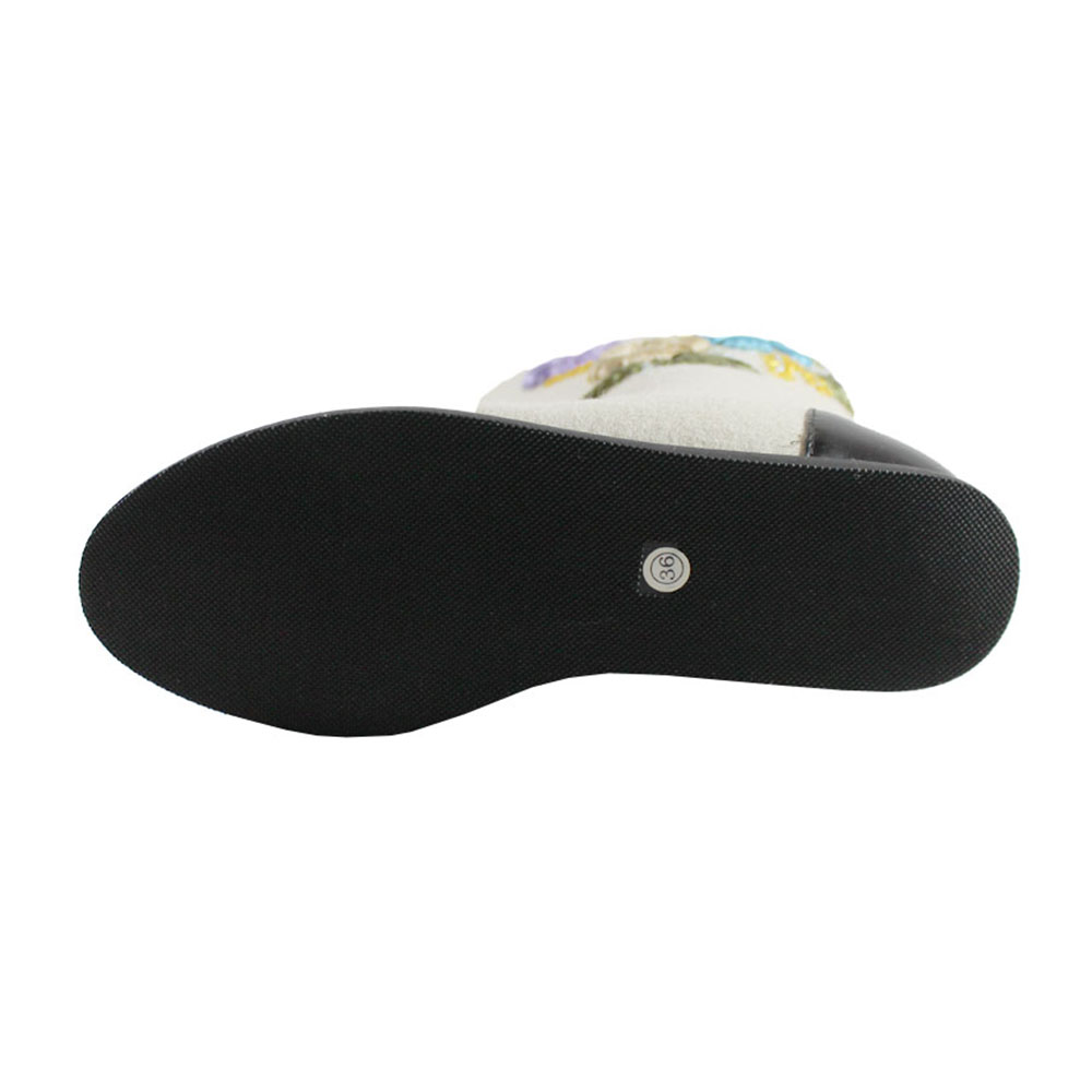 Валенки Europen N192A-99A-SV/цветы EUROPEN Сапоги войлочные для девочки,бежево-черный - фото 6