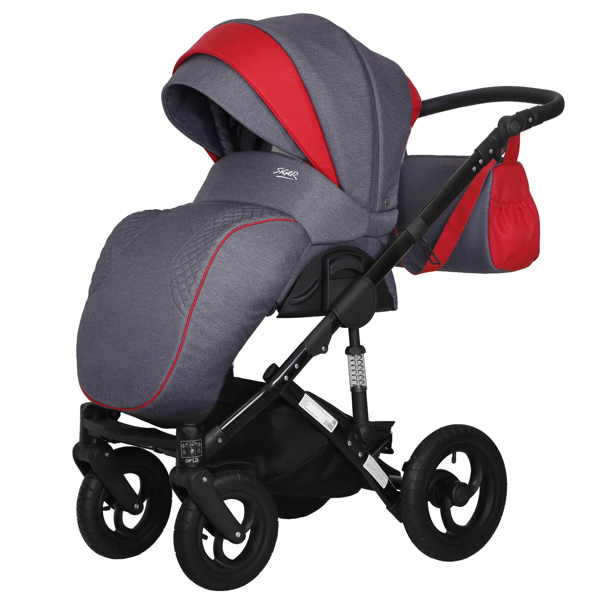 Коляска 2в1 SIGER Alba серый - фото 11
