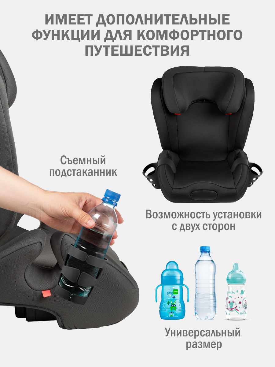 Автокресло SIGER Дельта Fix Isofix 2/3 (15-36 кг) черный - фото 7