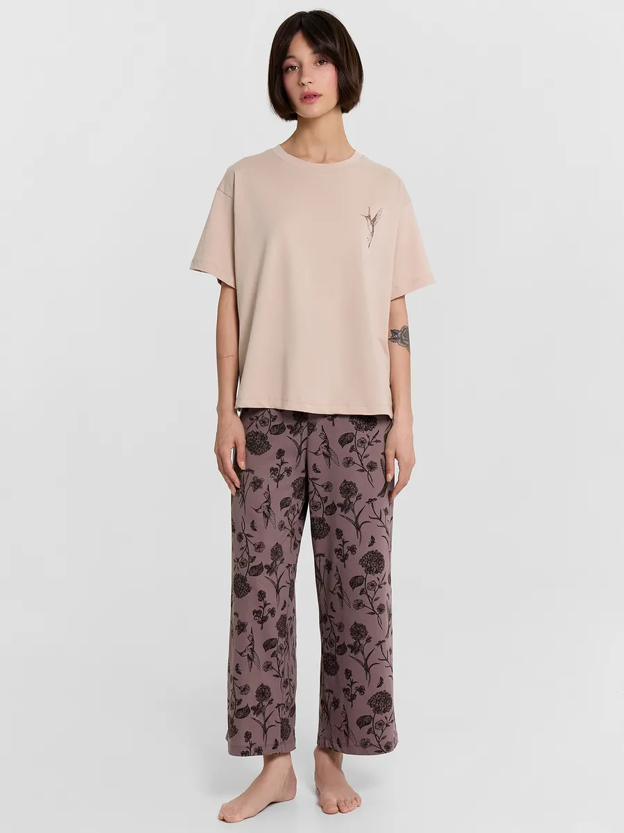 Пижама Mark Formelle (Марк Формэль) 592600/холодный бежевый +цветы на коричневом - фото 7