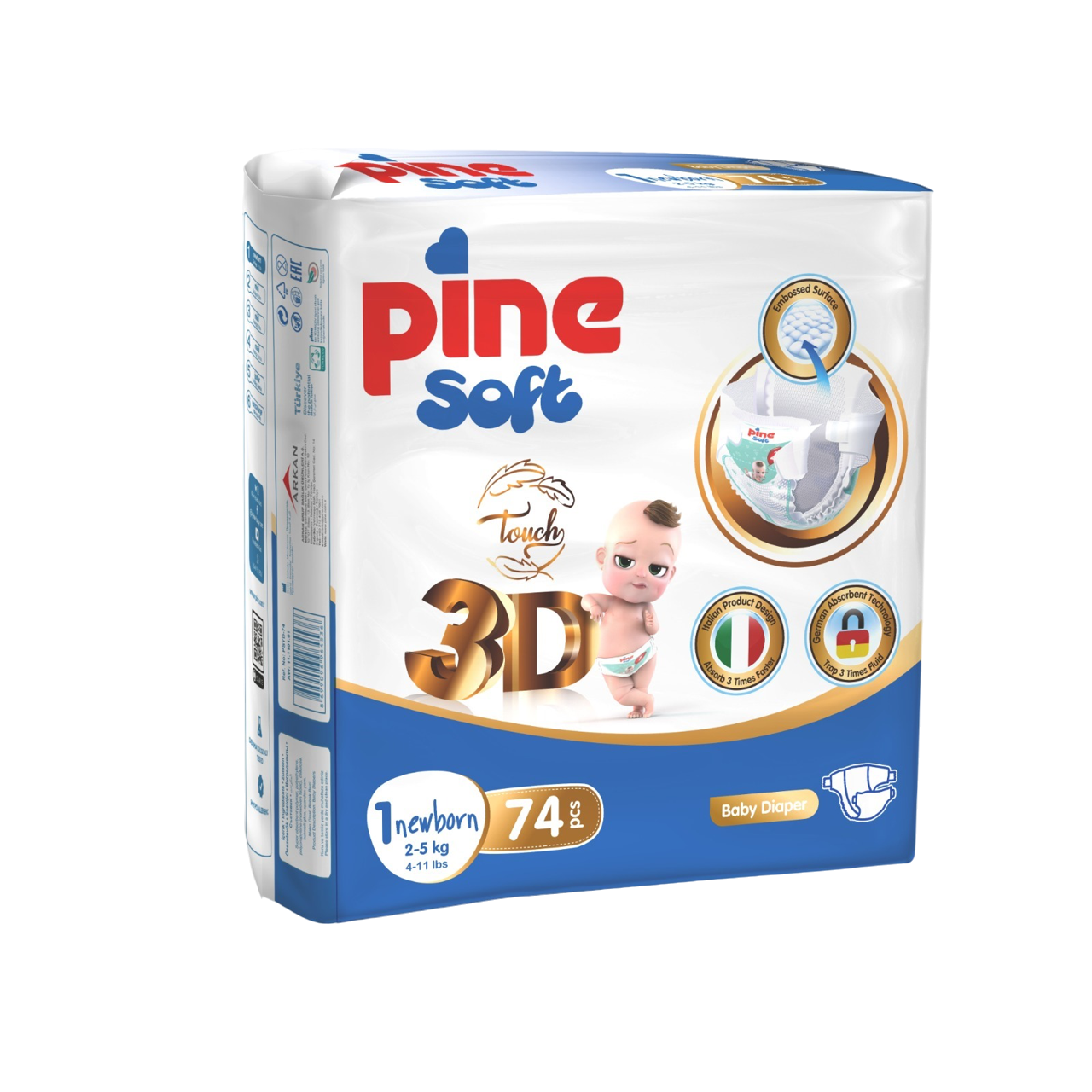 Подгузники Pine для новорожденных NB 74 шт. - фото 1