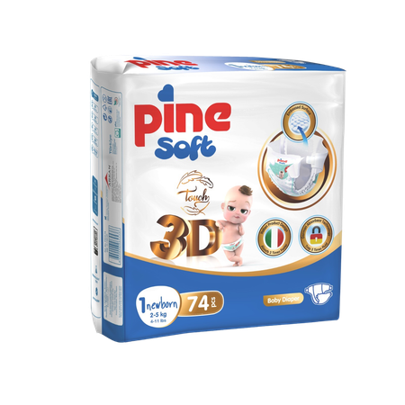 Подгузники Pine для новорожденных NB 74 шт.