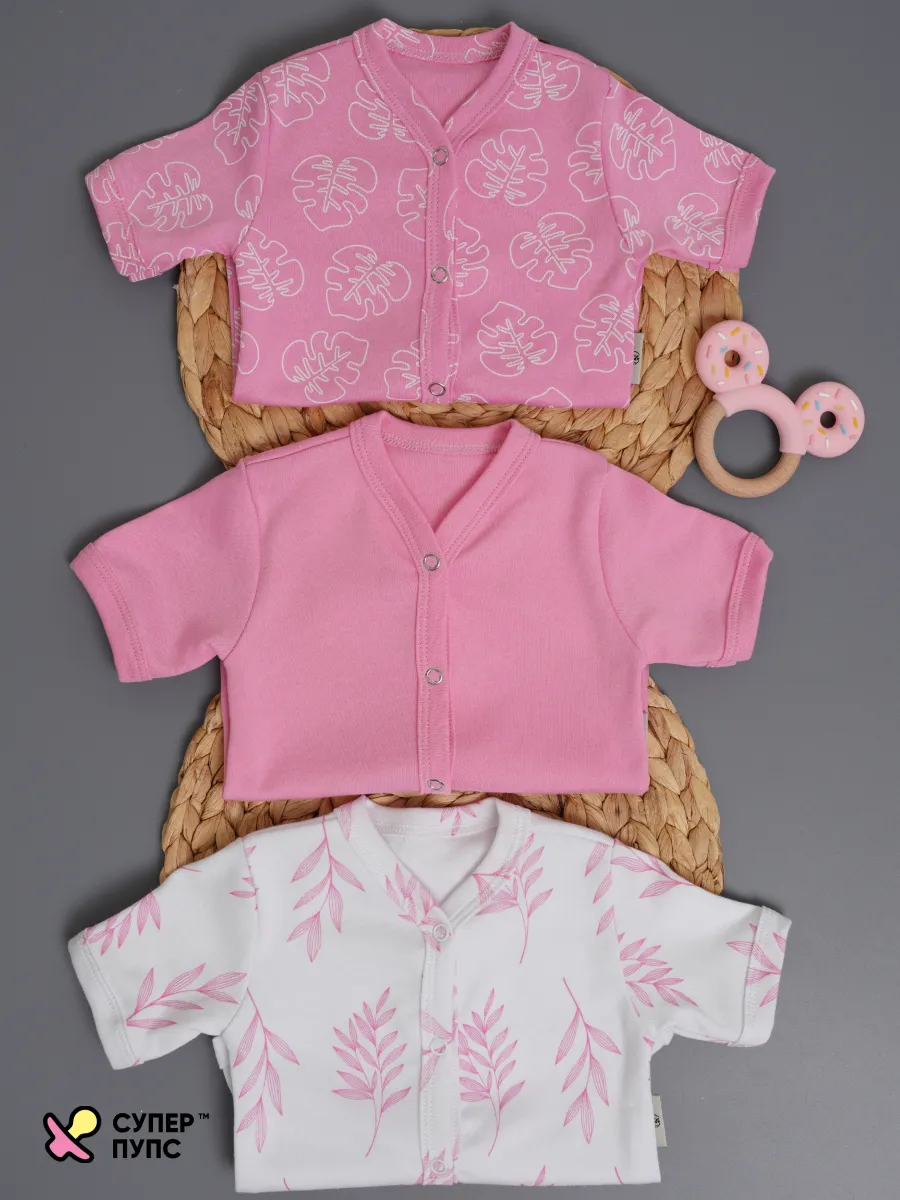 Боди 3 шт Супер Пупс нбр/3пр/бд/коррук/SK23розовыйлисточкиветочки - фото 18