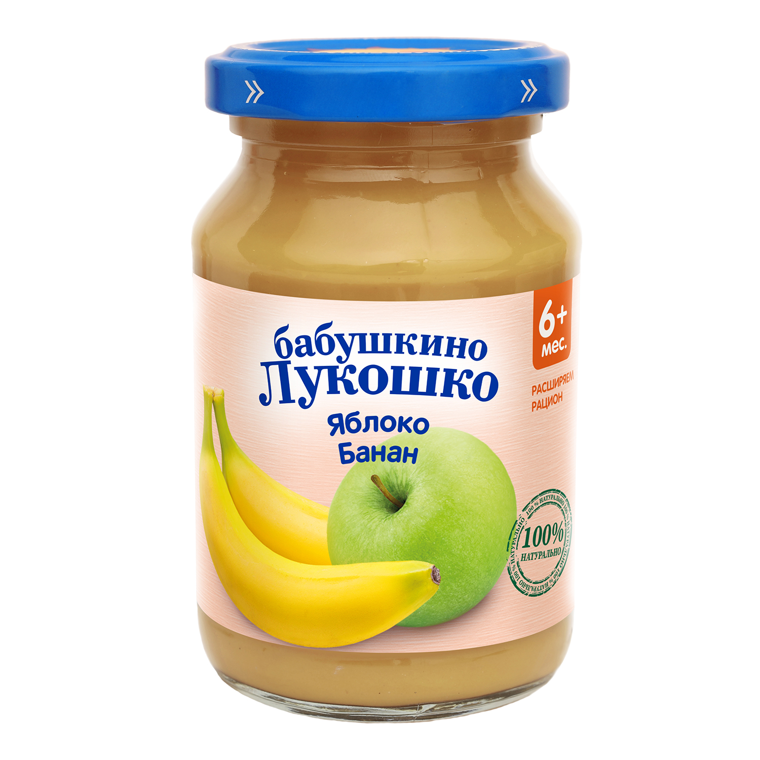 Пюре Бабушкино лукошко Яблоки и бананы с 6 мес 190 г - фото 1