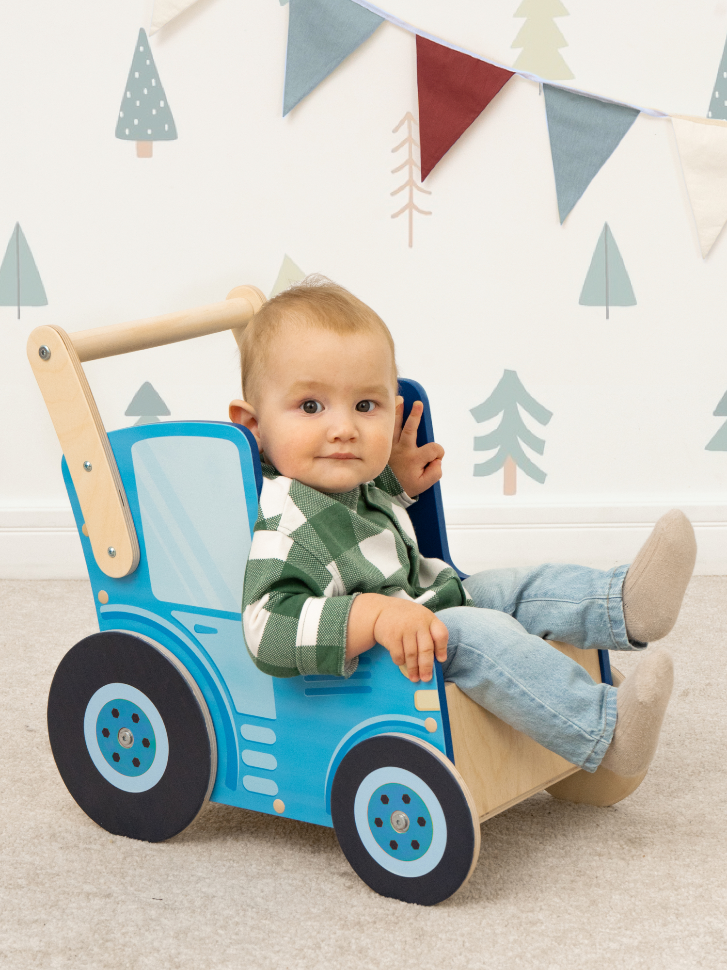 Ходунки PAPPADO Трактор с ручкой голубой - фото 8