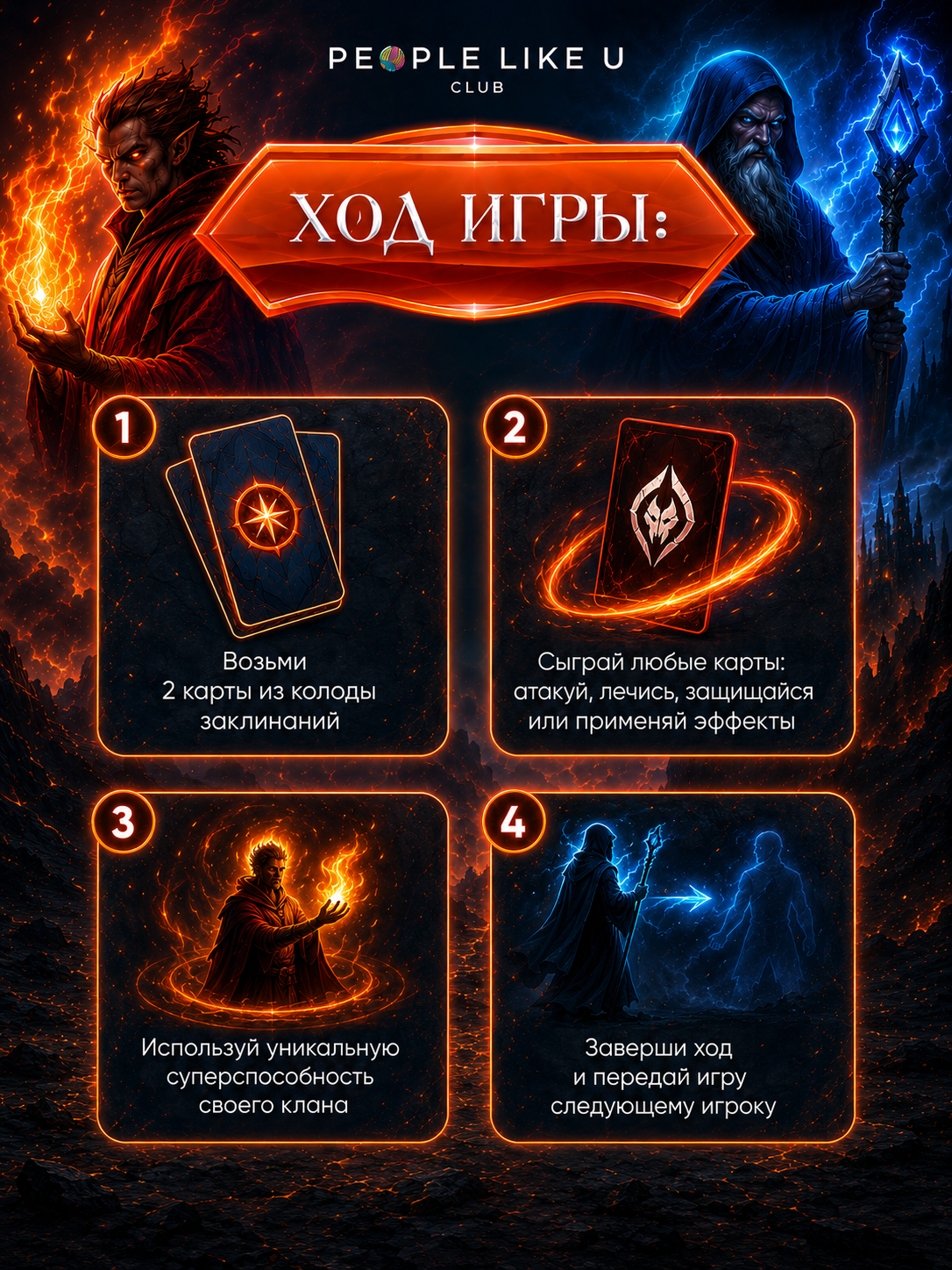 Настольная игра People Like U Волшебные кланы 120 карточек - фото 4