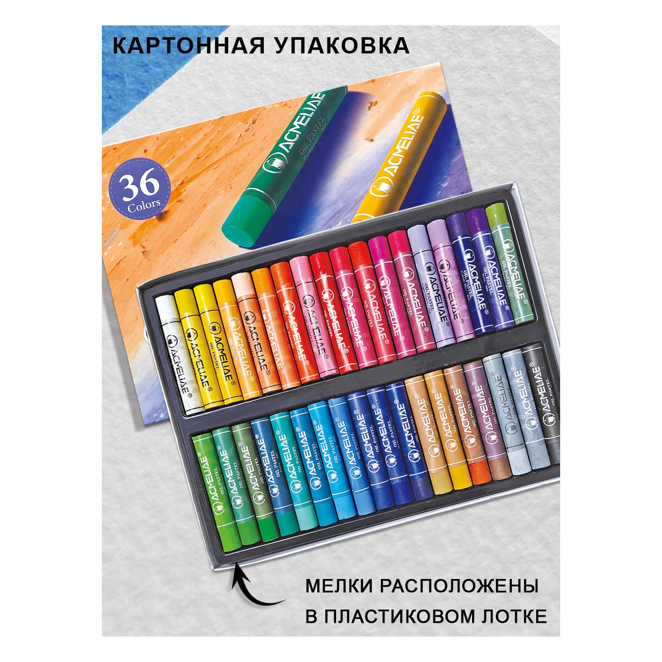 Пастель масляная ACMELIAE 36 шт. - фото 9