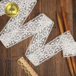 Тесьма декоративная KRUZHEVO вязаная 40мм цвет белый упаковка 10м