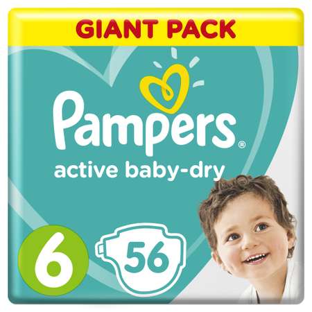 Подгузники Pampers Active Baby-Dry 6 (13-18 кг) 56 шт.