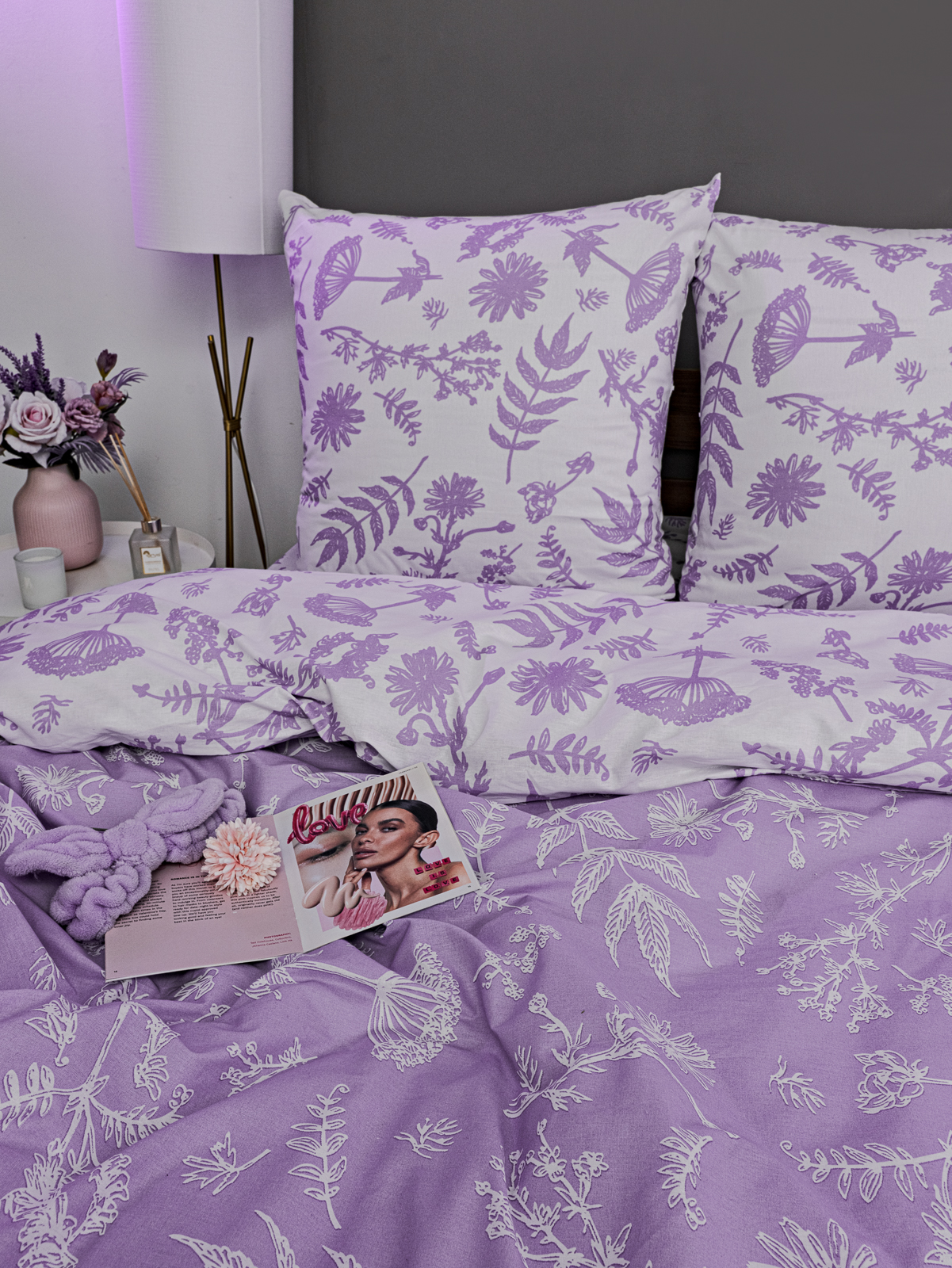 Комплект постельного белья LOVEBERRY Лаванда семейный 5 предм. - фото 10