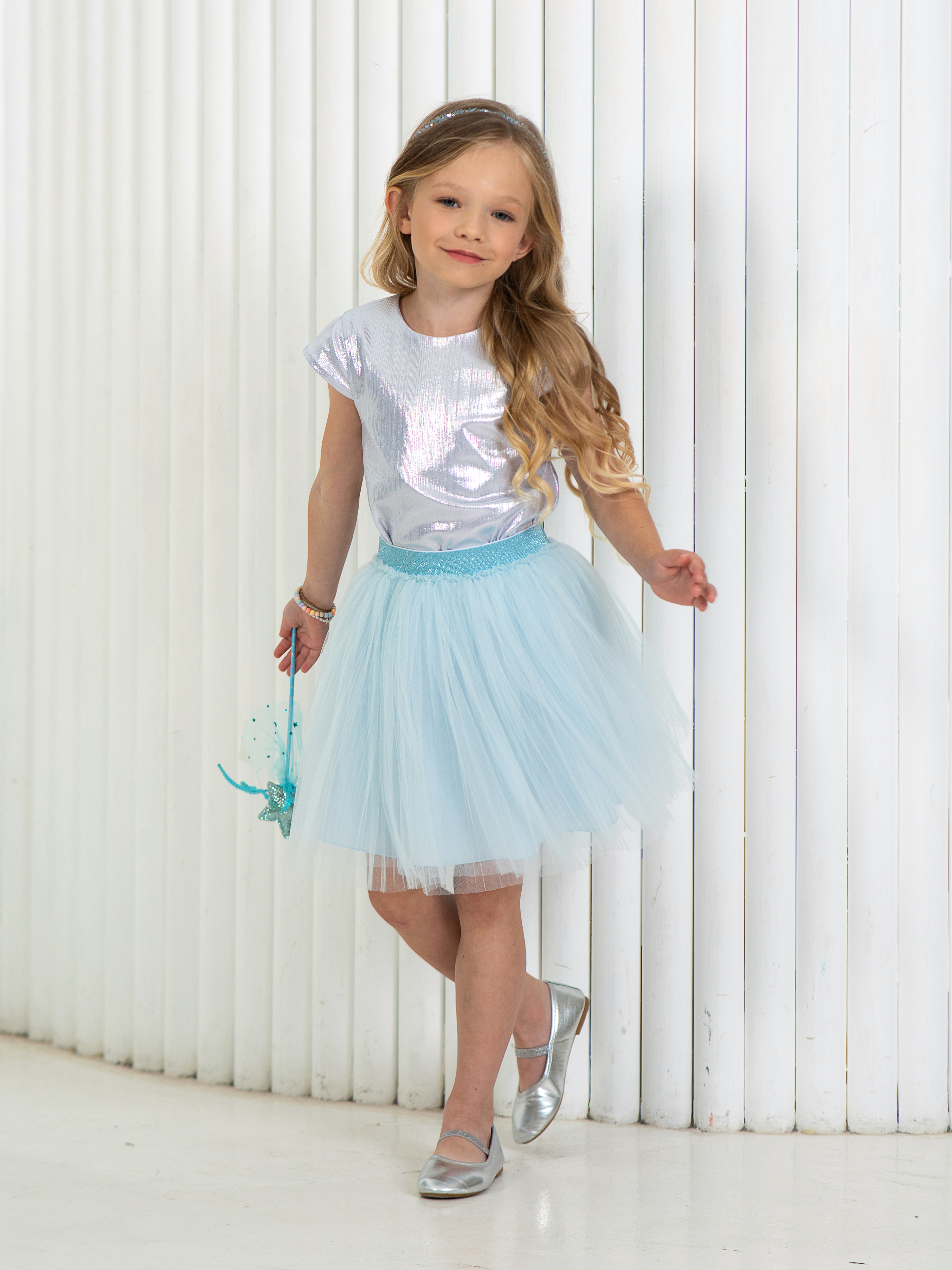 Юбка LisaWeta S-142 голубой - фото 4