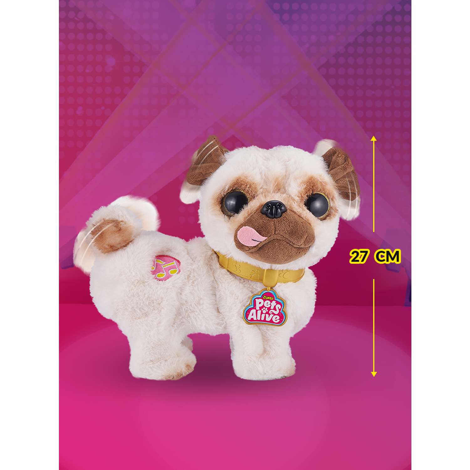 Игрушка мягкая Zuru Pets Alive собачка Мопс - фото 3