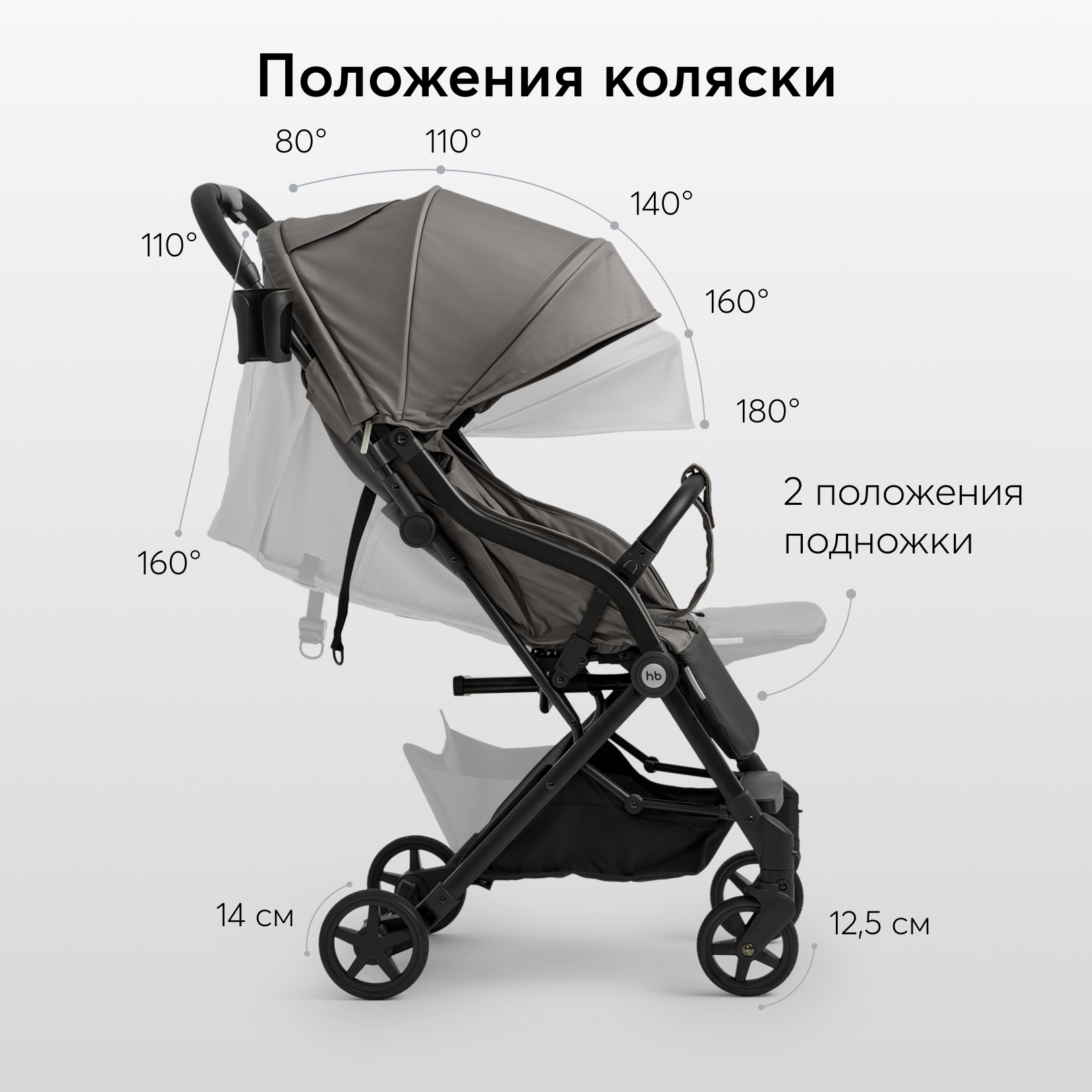 Коляска прогулочная Happy Baby Umma коричневый - фото 12